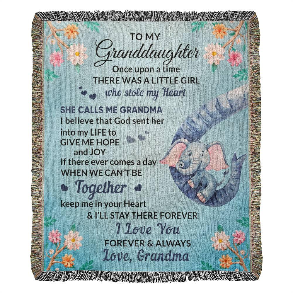 To My Granddaughter, You bring me Hope and Joy Heirloom Woven Blanket - Mallard Moon Gift Shop