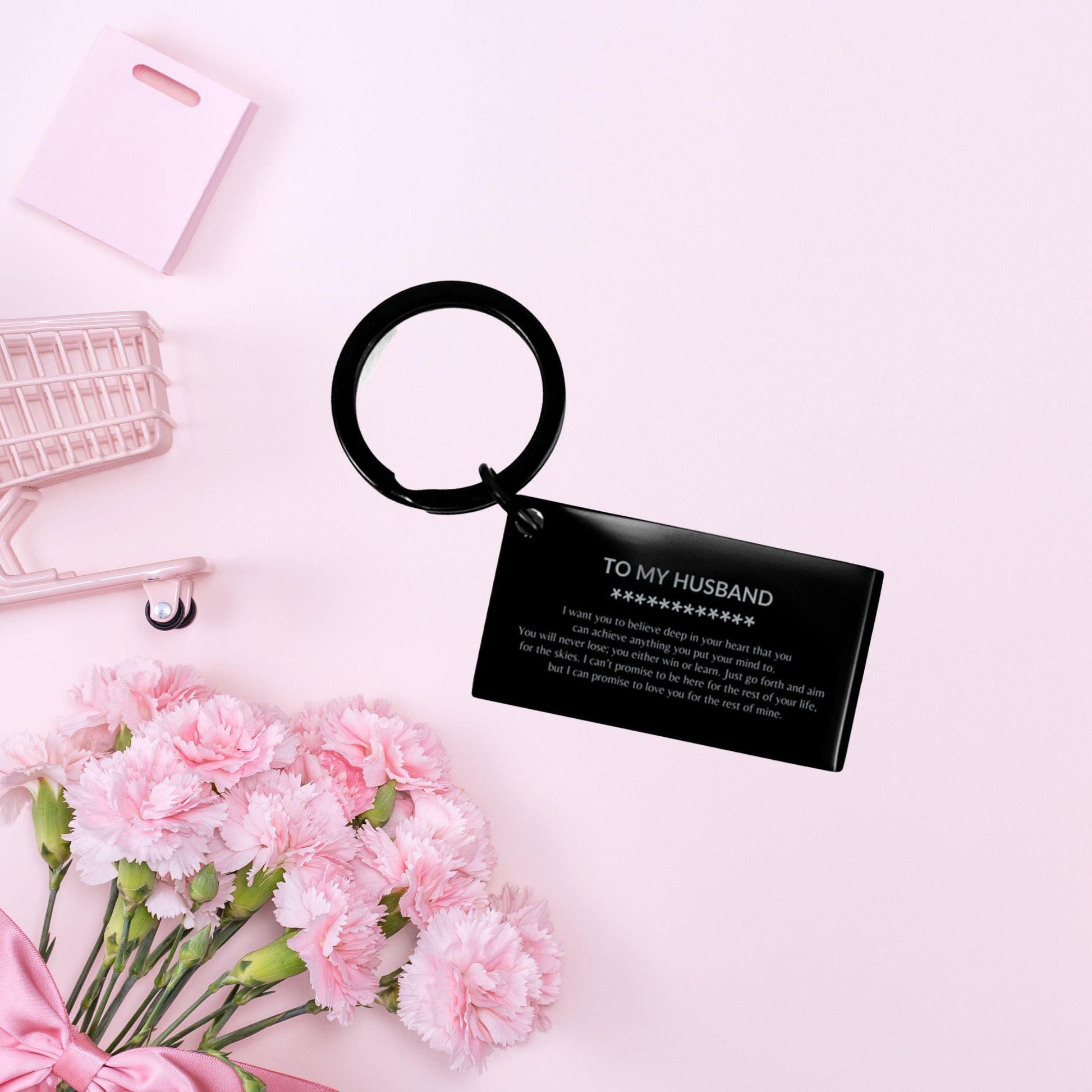 To My Husband Gifts, Never give up no matter what, Inspirational Husband Keychain, Encouragement Birthday Christmas Unique Gifts For Husband - Mallard Moon Gift Shop