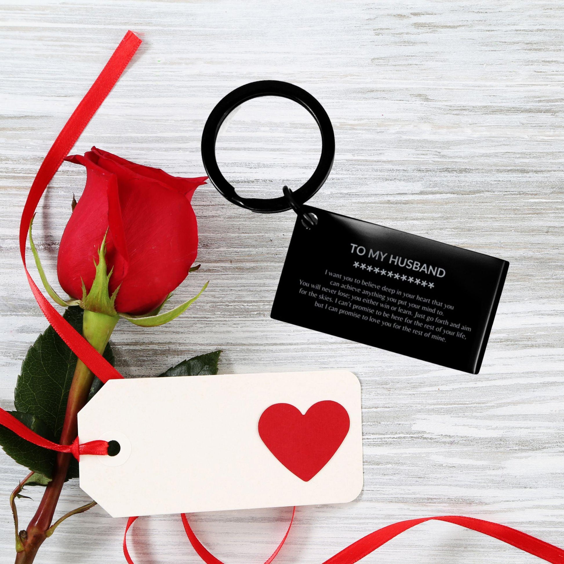 To My Husband Gifts, Never give up no matter what, Inspirational Husband Keychain, Encouragement Birthday Christmas Unique Gifts For Husband - Mallard Moon Gift Shop