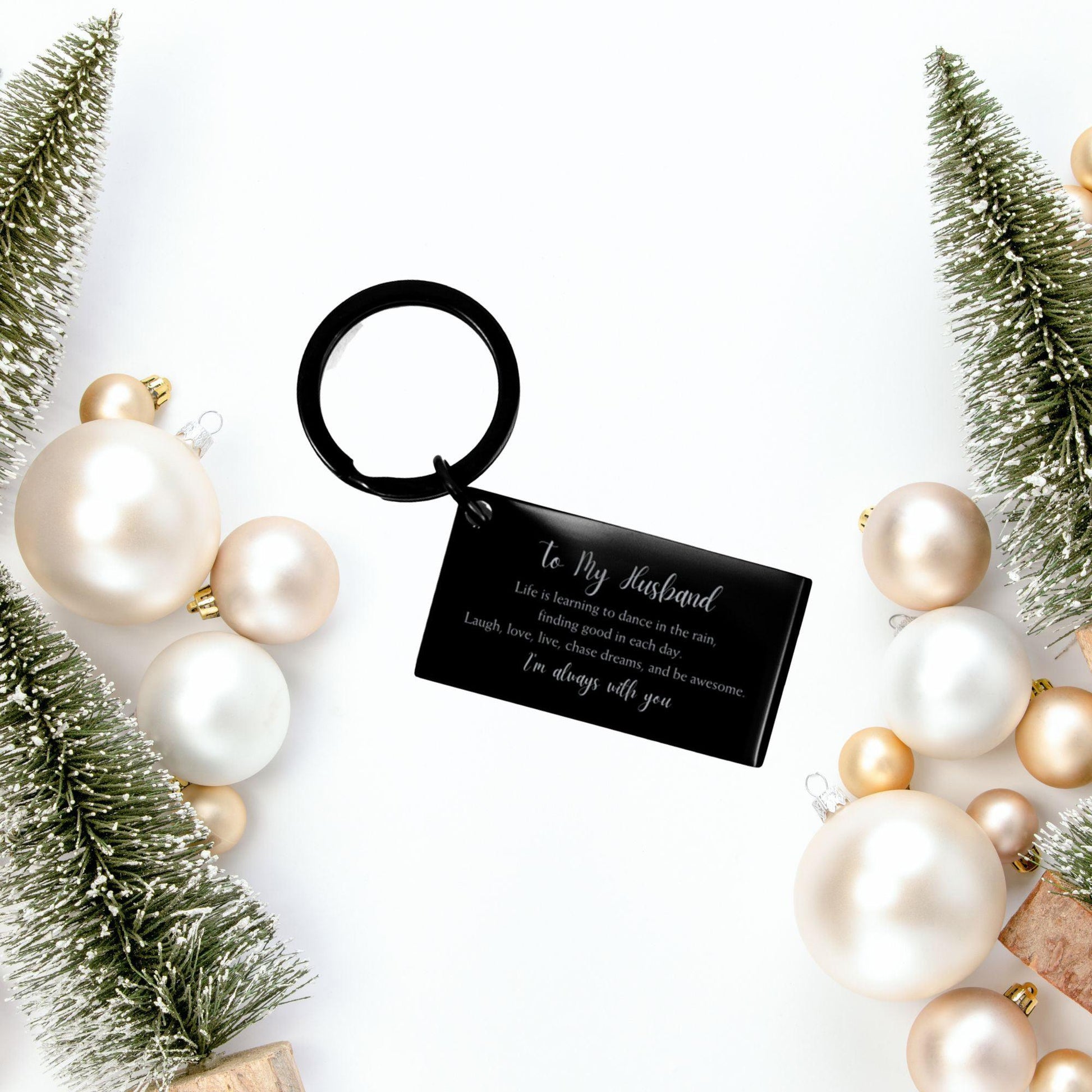 To My Husband Gifts, Never give up no matter what, Inspirational Husband Keychain, Encouragement Birthday Christmas Unique Gifts For Husband - Mallard Moon Gift Shop