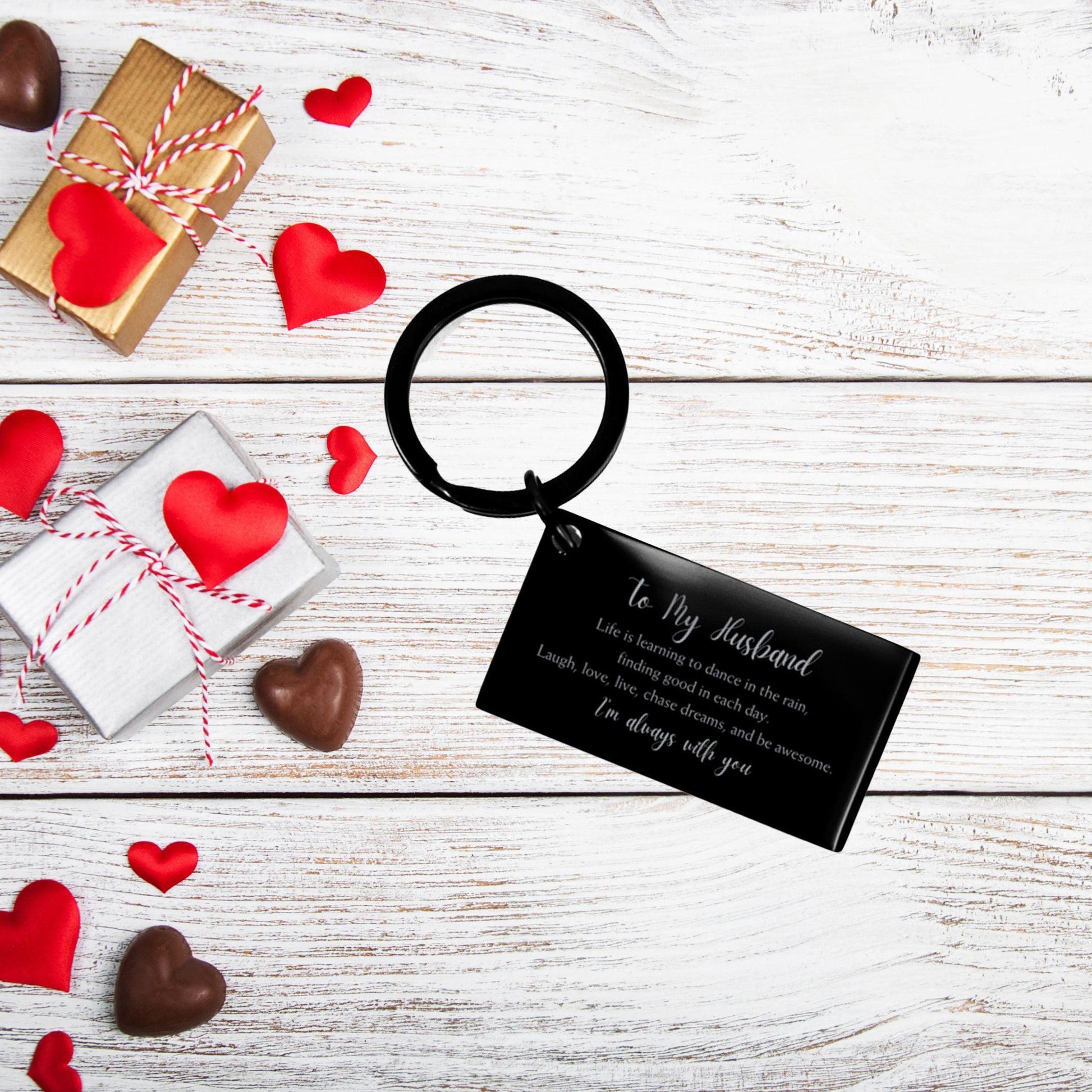 To My Husband Gifts, Never give up no matter what, Inspirational Husband Keychain, Encouragement Birthday Christmas Unique Gifts For Husband - Mallard Moon Gift Shop