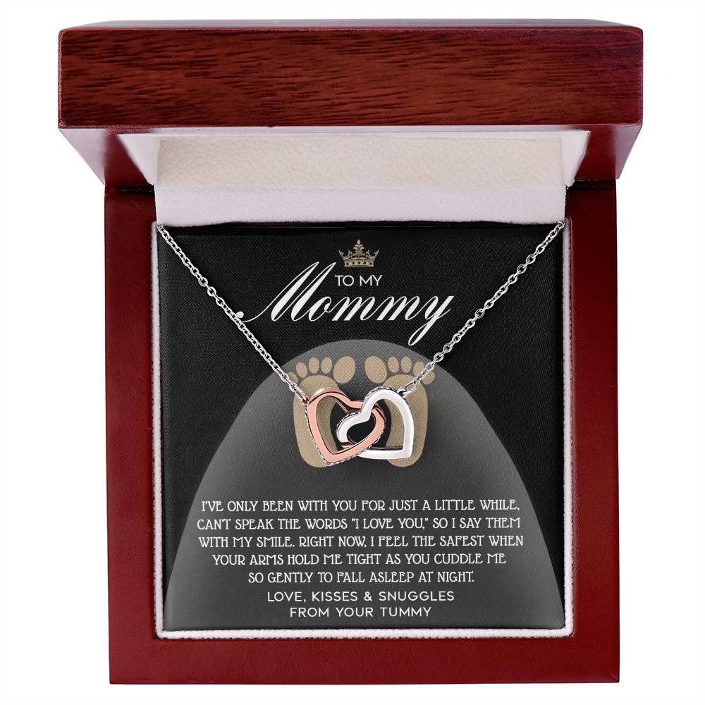 To my Mommy - I Say I Love You with my Smile Interlocking Hearts Necklace - Mallard Moon Gift Shop