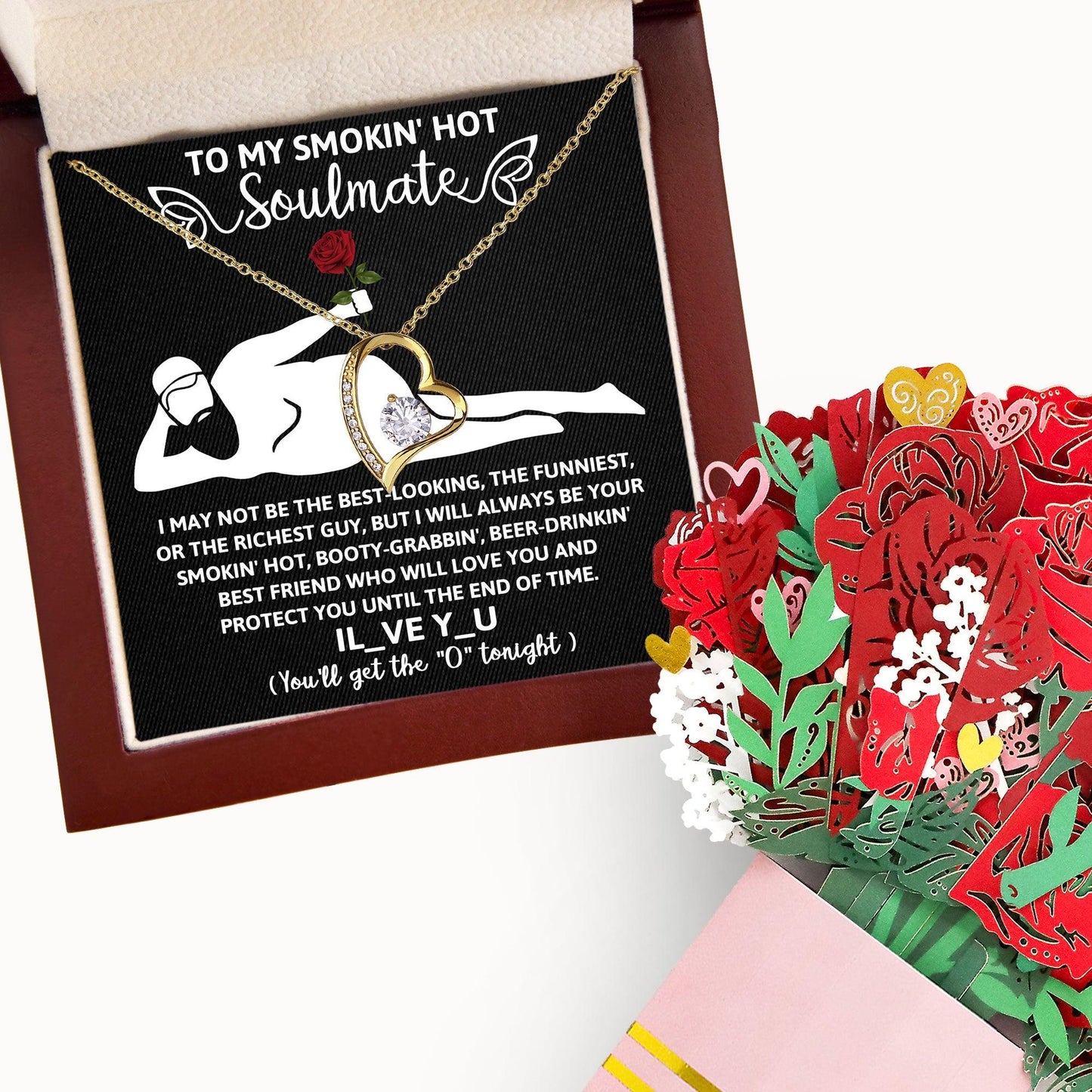 To My Smokin' Hot Soulmate - I Will Love You until the End of Time - Forever Love Pendant Necklace - Mallard Moon Gift Shop