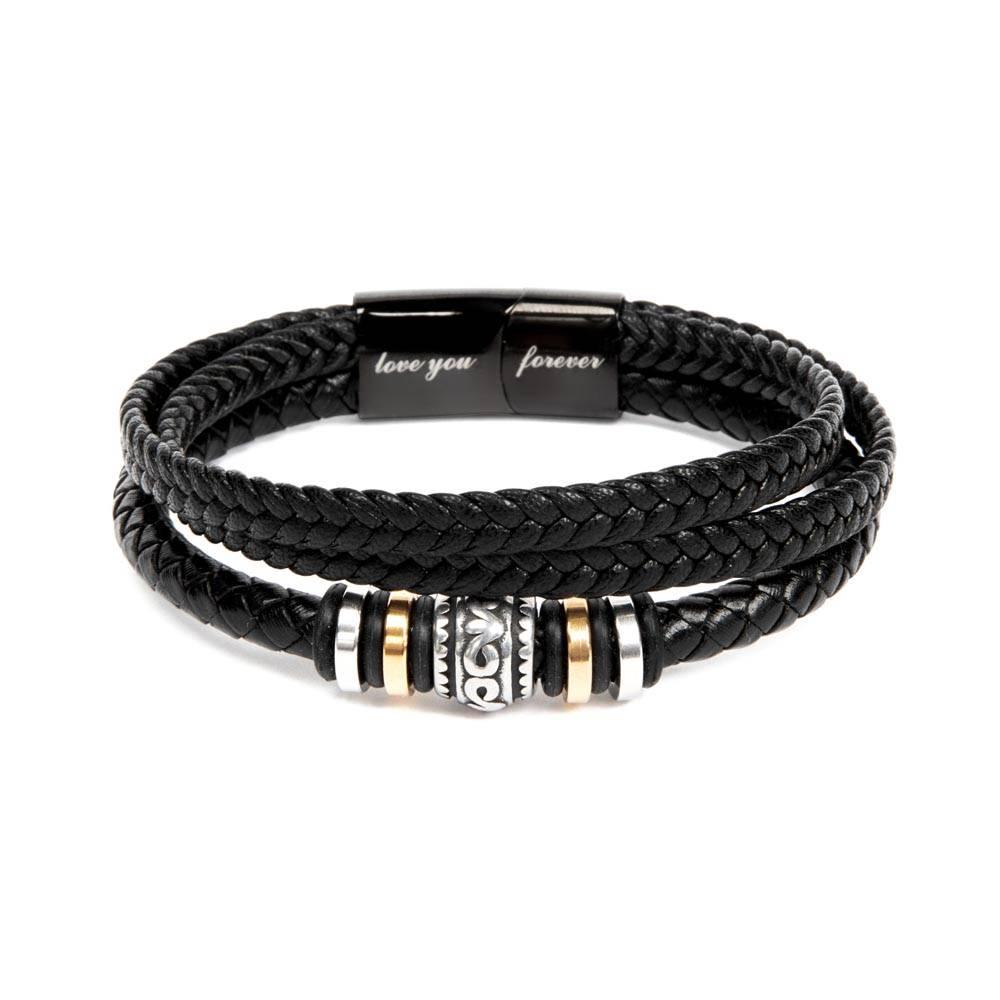 To My Son Braver Than You Believe Braided Leather Bracelet - Mallard Moon Gift Shop