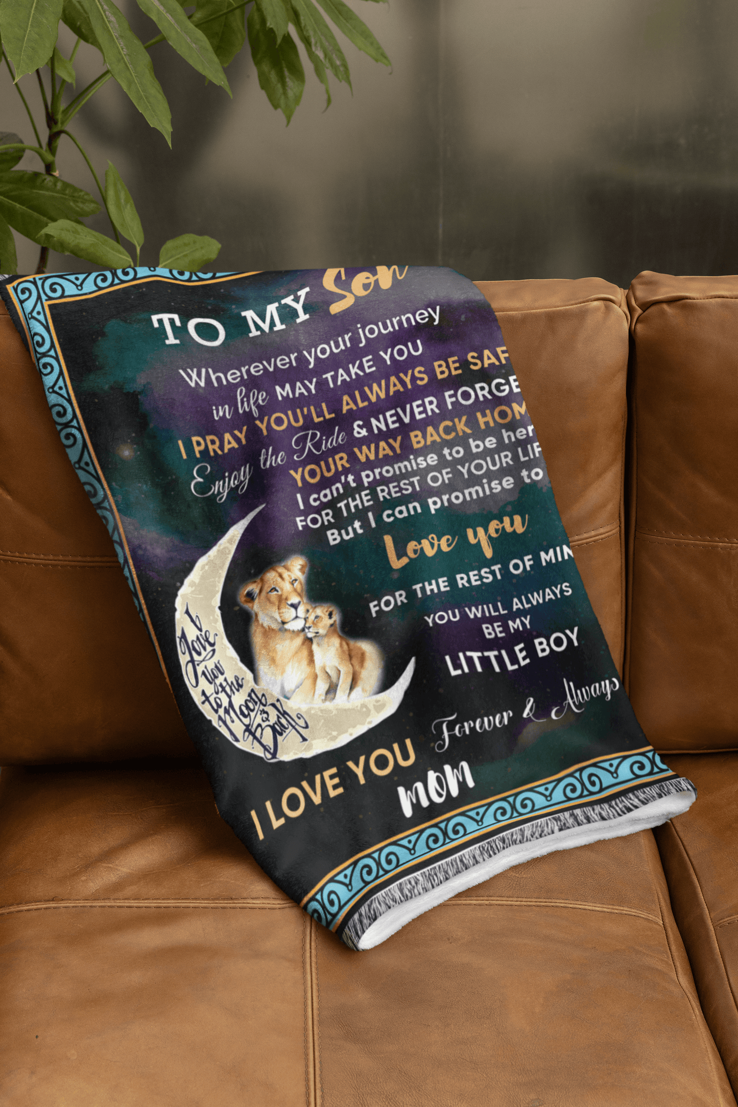 To My Son - Wherever your Journey May Take You, Enjoy the Ride Heirloom Woven Blanket - Mallard Moon Gift Shop
