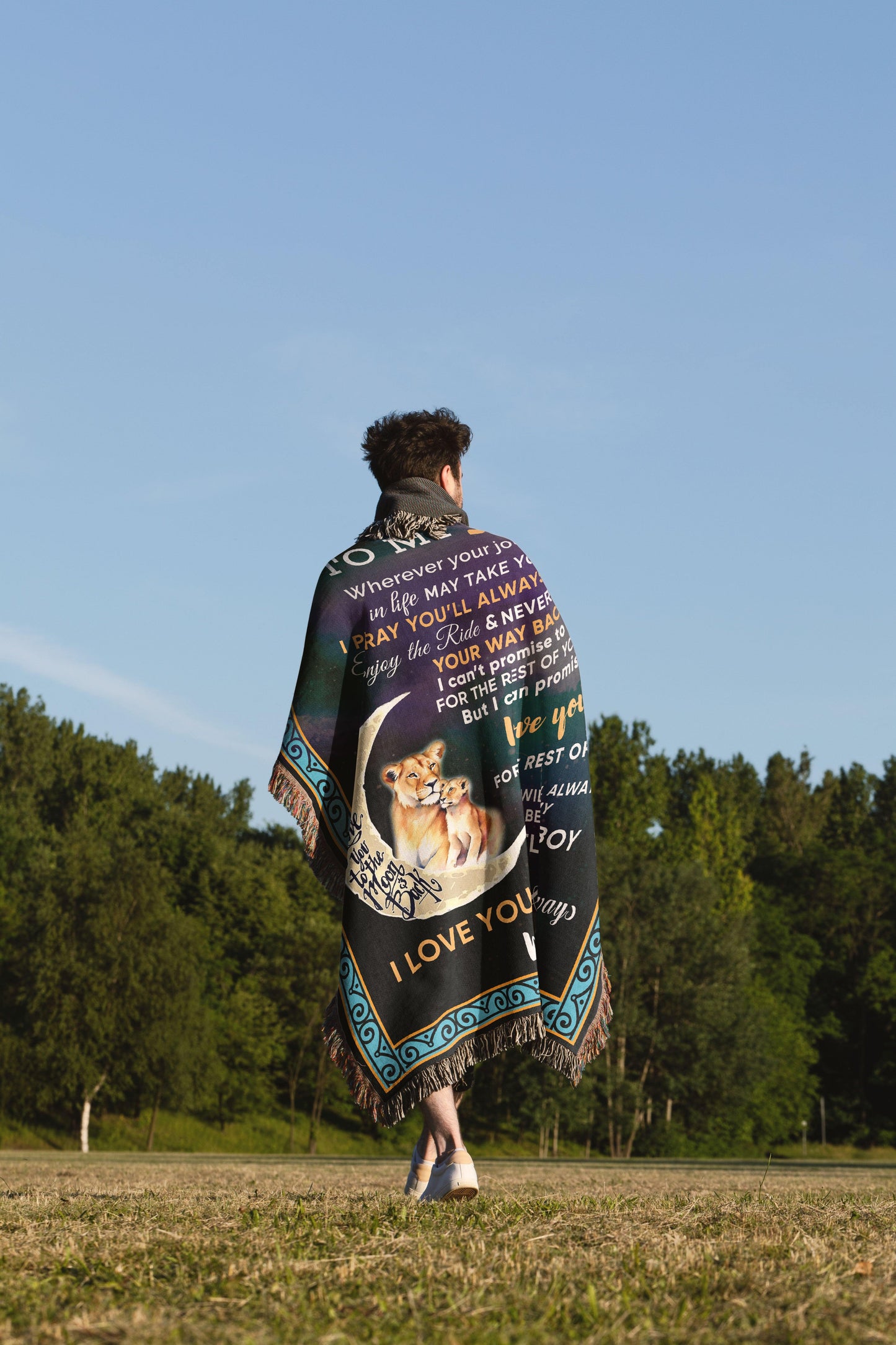 To My Son - Wherever your Journey May Take You, Enjoy the Ride Heirloom Woven Blanket - Mallard Moon Gift Shop