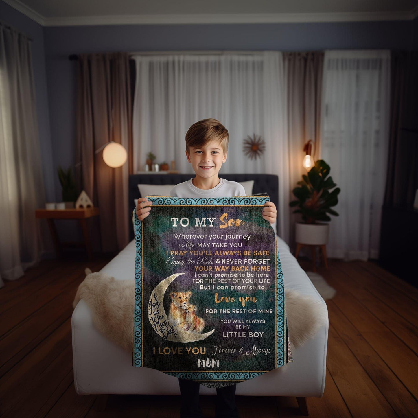 To My Son - Wherever your Journey May Take You, Enjoy the Ride Heirloom Woven Blanket - Mallard Moon Gift Shop