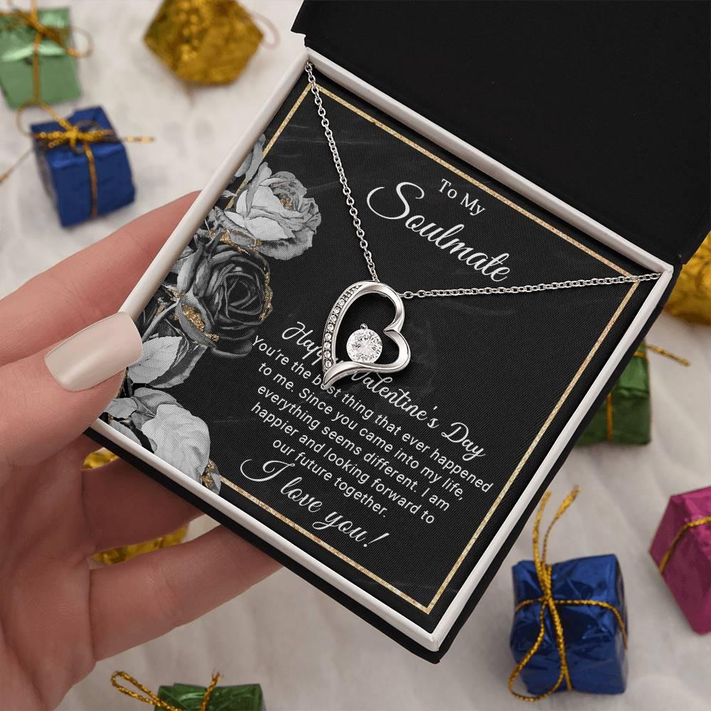 To My Soulmate Happy Valentine's Day Forever Love Pendant Necklace - Mallard Moon Gift Shop