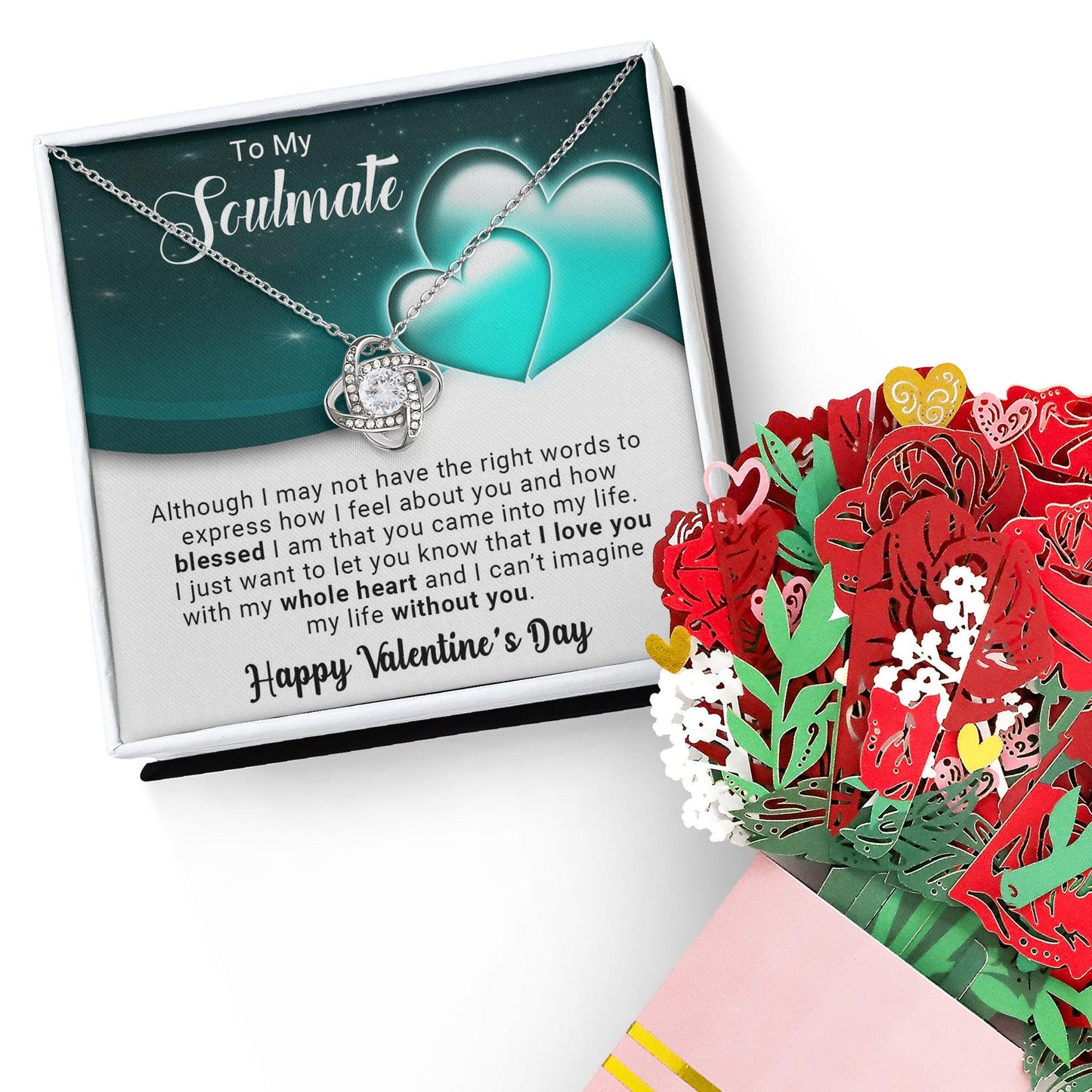 To My Soulmate I Love You With My Whole Heart Valentine Love Knot Necklace - Mallard Moon Gift Shop