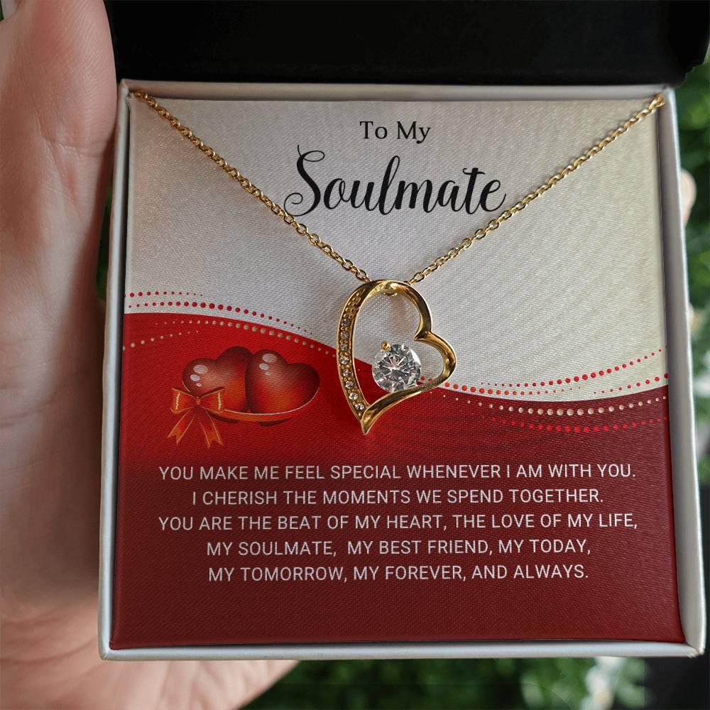 To My Soulmate I Will Cherish You Forever Love Pendant Necklace - Mallard Moon Gift Shop
