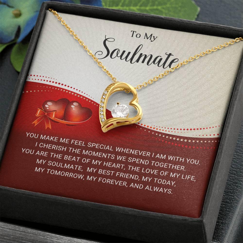 To My Soulmate I Will Cherish You Forever Love Pendant Necklace - Mallard Moon Gift Shop