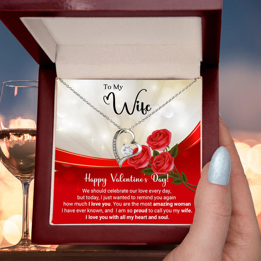 To My Wife Celebrate Our Love Every Day Forever Love Pendant Necklace - Mallard Moon Gift Shop
