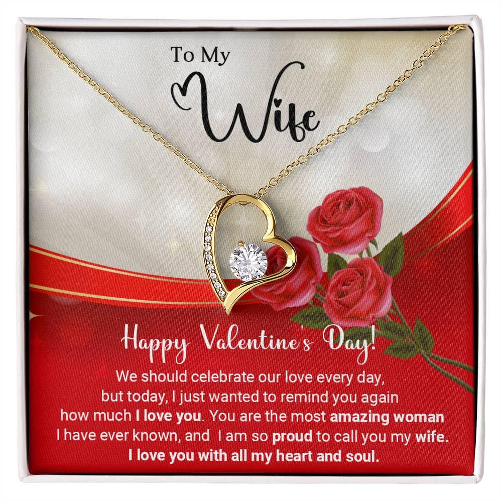 To My Wife Celebrate Our Love Every Day Forever Love Pendant Necklace - Mallard Moon Gift Shop
