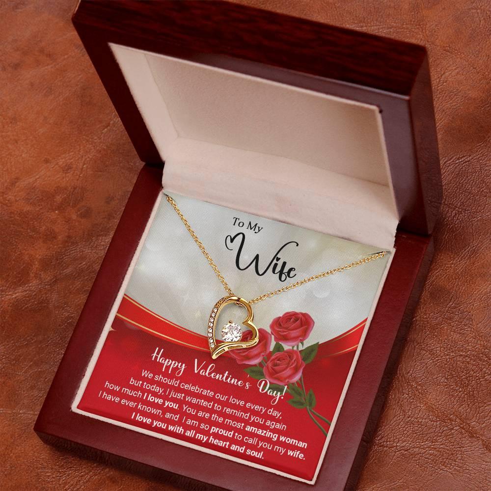 To My Wife Celebrate Our Love Every Day Forever Love Pendant Necklace - Mallard Moon Gift Shop