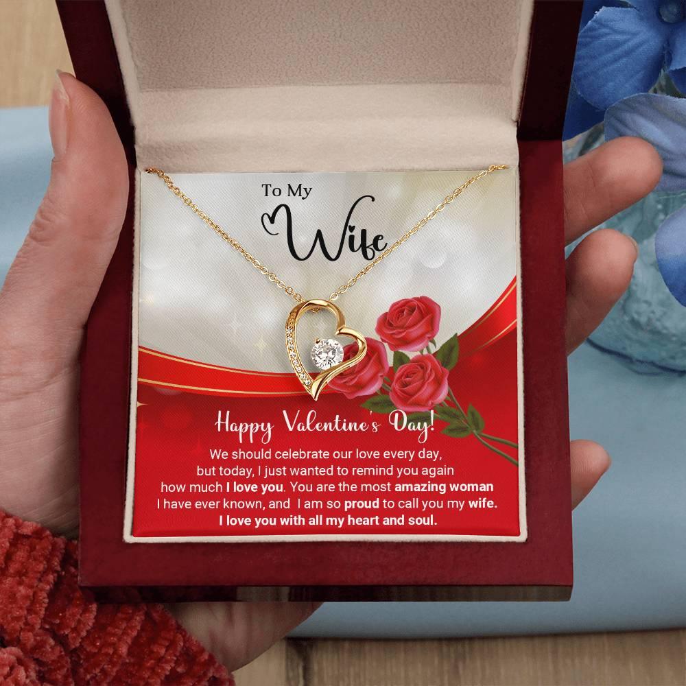 To My Wife Celebrate Our Love Every Day Forever Love Pendant Necklace - Mallard Moon Gift Shop