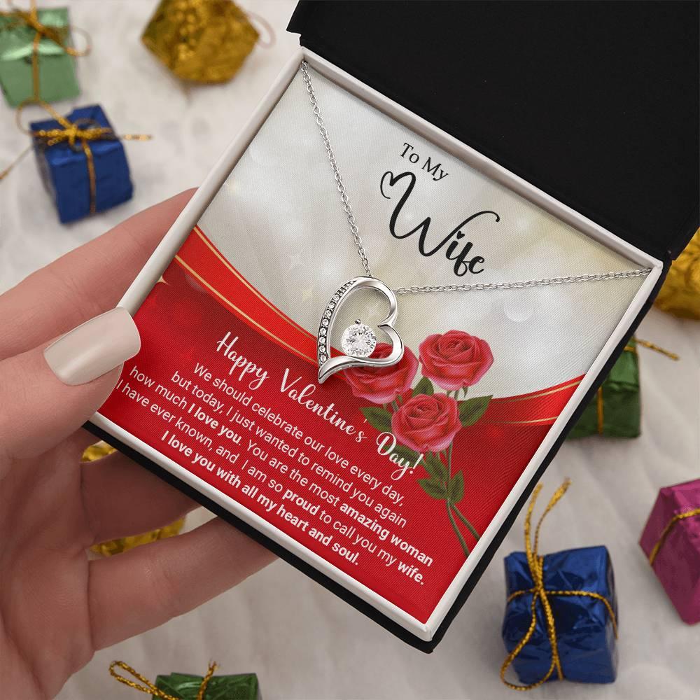To My Wife Celebrate Our Love Every Day Forever Love Pendant Necklace - Mallard Moon Gift Shop