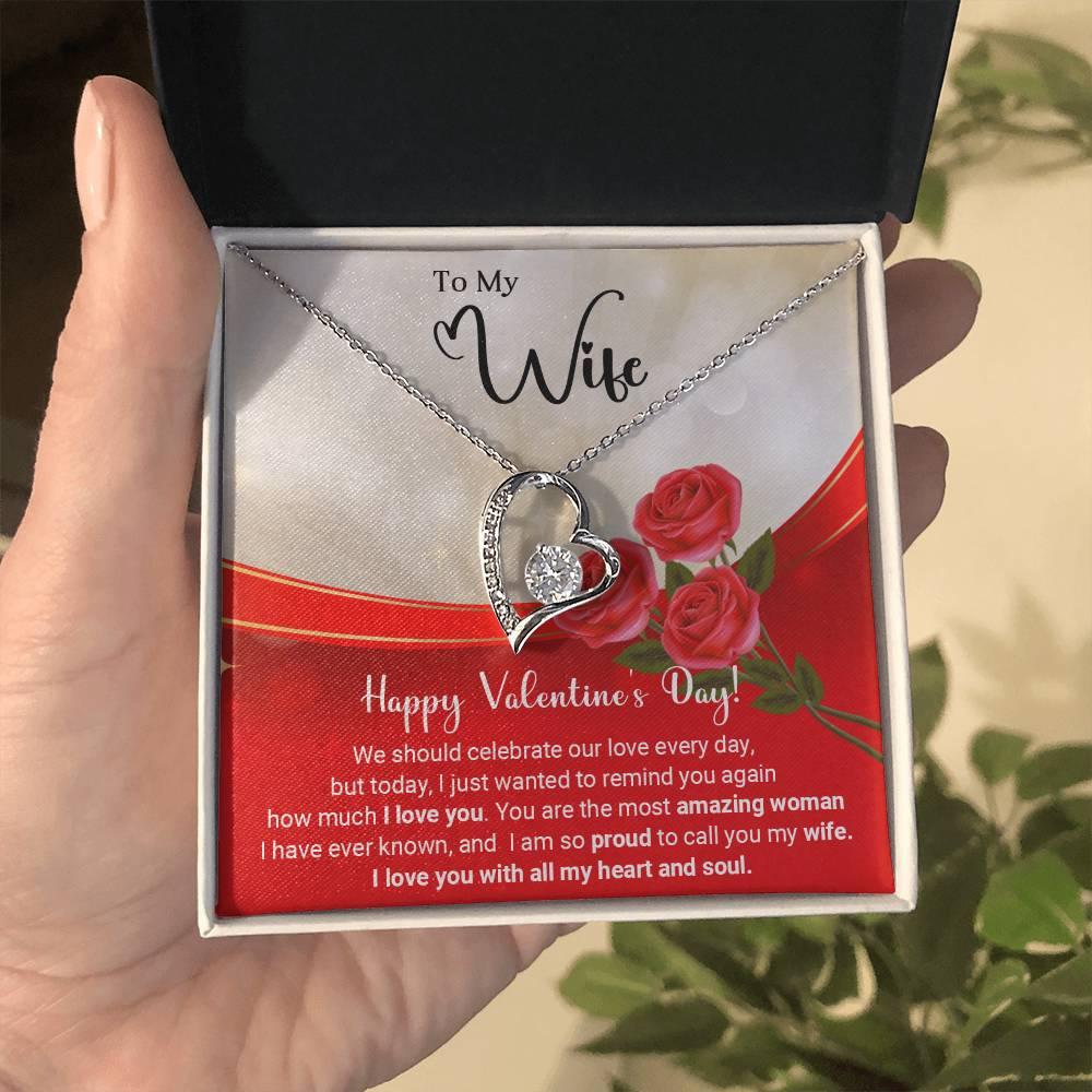 To My Wife Celebrate Our Love Every Day Forever Love Pendant Necklace - Mallard Moon Gift Shop