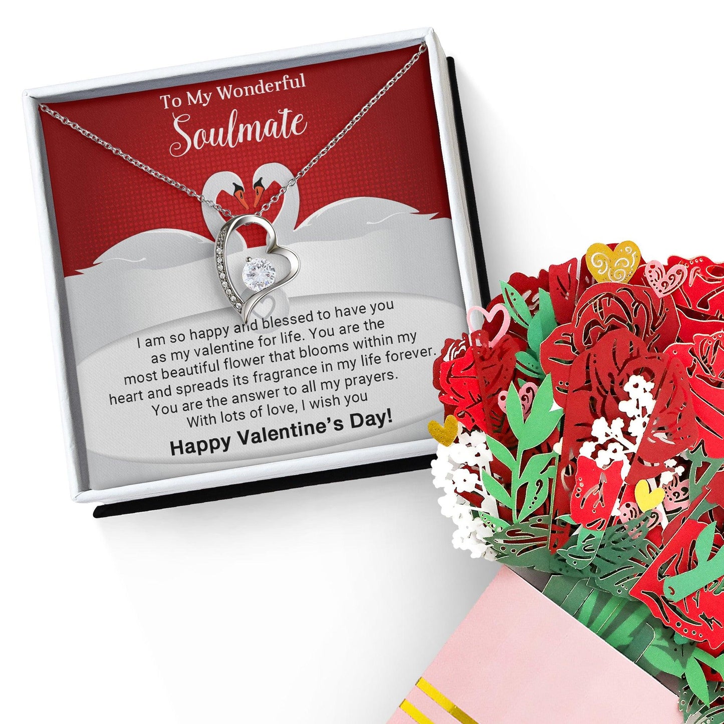 To My Wonderful Soulmate I Am Blessed to Have You for My Valentine Forever Love Pendant Necklace - Mallard Moon Gift Shop