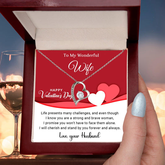 To My Wonderful Wife I Will Cherish You Forever and Always Forever Love Pendant Necklace - Mallard Moon Gift Shop