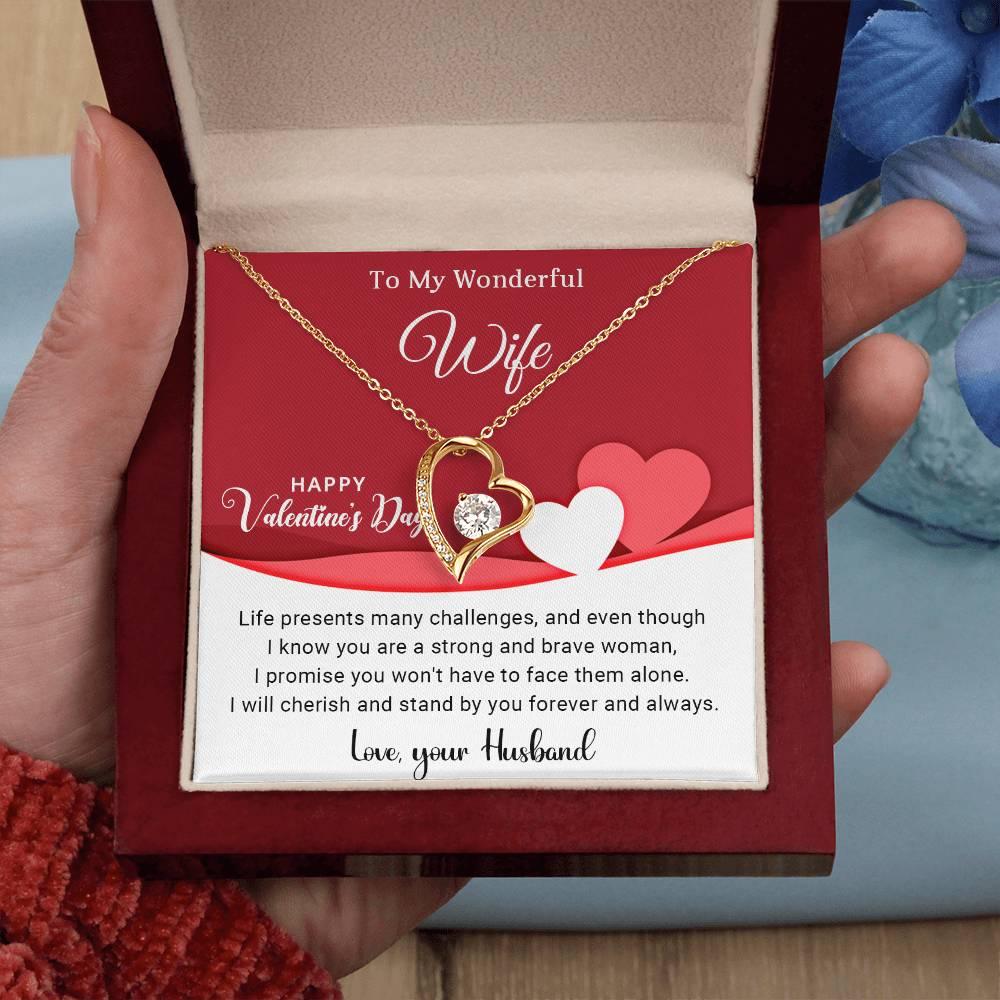 To My Wonderful Wife I Will Cherish You Forever and Always Forever Love Pendant Necklace - Mallard Moon Gift Shop