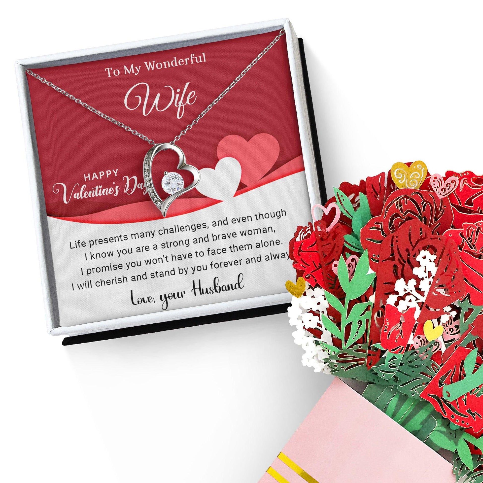 To My Wonderful Wife I Will Cherish You Forever and Always Forever Love Pendant Necklace - Mallard Moon Gift Shop