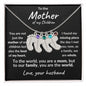 To the Mother of my Children You are the World Engraved Birthstone Baby Feet Charm Necklace - Mallard Moon Gift Shop