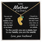 To the Mother of my Children You are the World Engraved Birthstone Baby Feet Charm Necklace - Mallard Moon Gift Shop