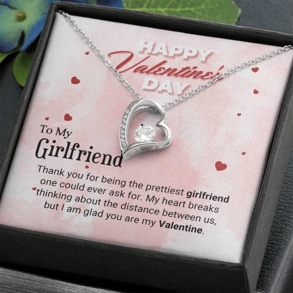 To The Prettiest Girlfriend Happy Valentine's Day Forever Love Pendant Necklace - Mallard Moon Gift Shop