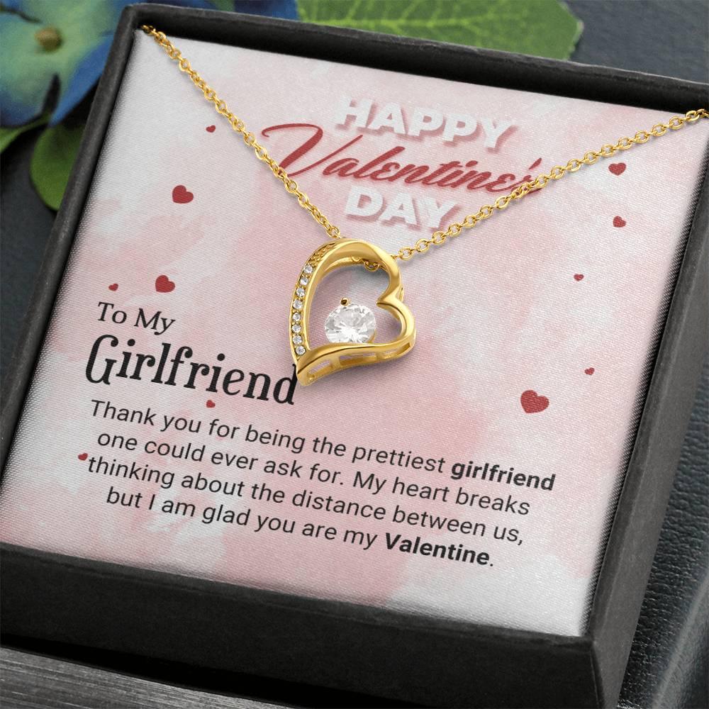 To The Prettiest Girlfriend Happy Valentine's Day Forever Love Pendant Necklace - Mallard Moon Gift Shop