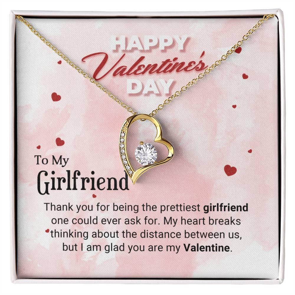 To The Prettiest Girlfriend Happy Valentine's Day Forever Love Pendant Necklace - Mallard Moon Gift Shop