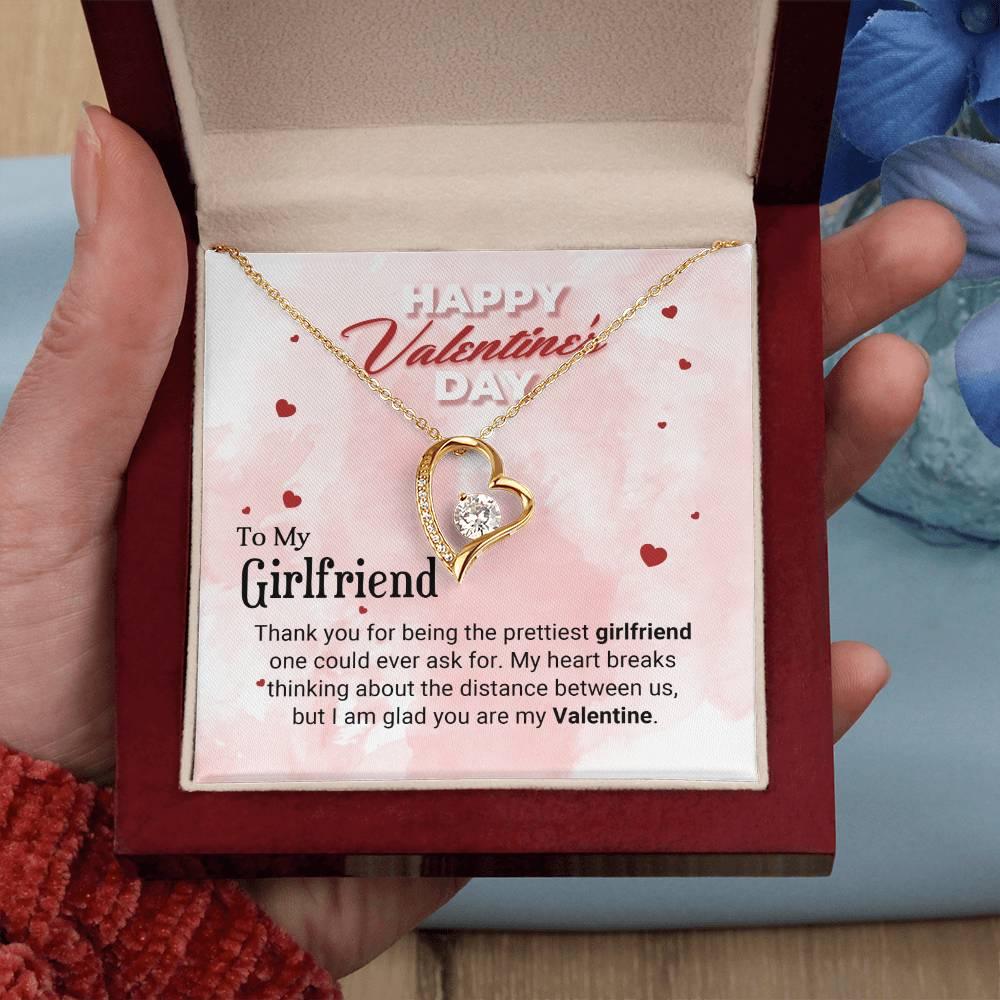 To The Prettiest Girlfriend Happy Valentine's Day Forever Love Pendant Necklace - Mallard Moon Gift Shop