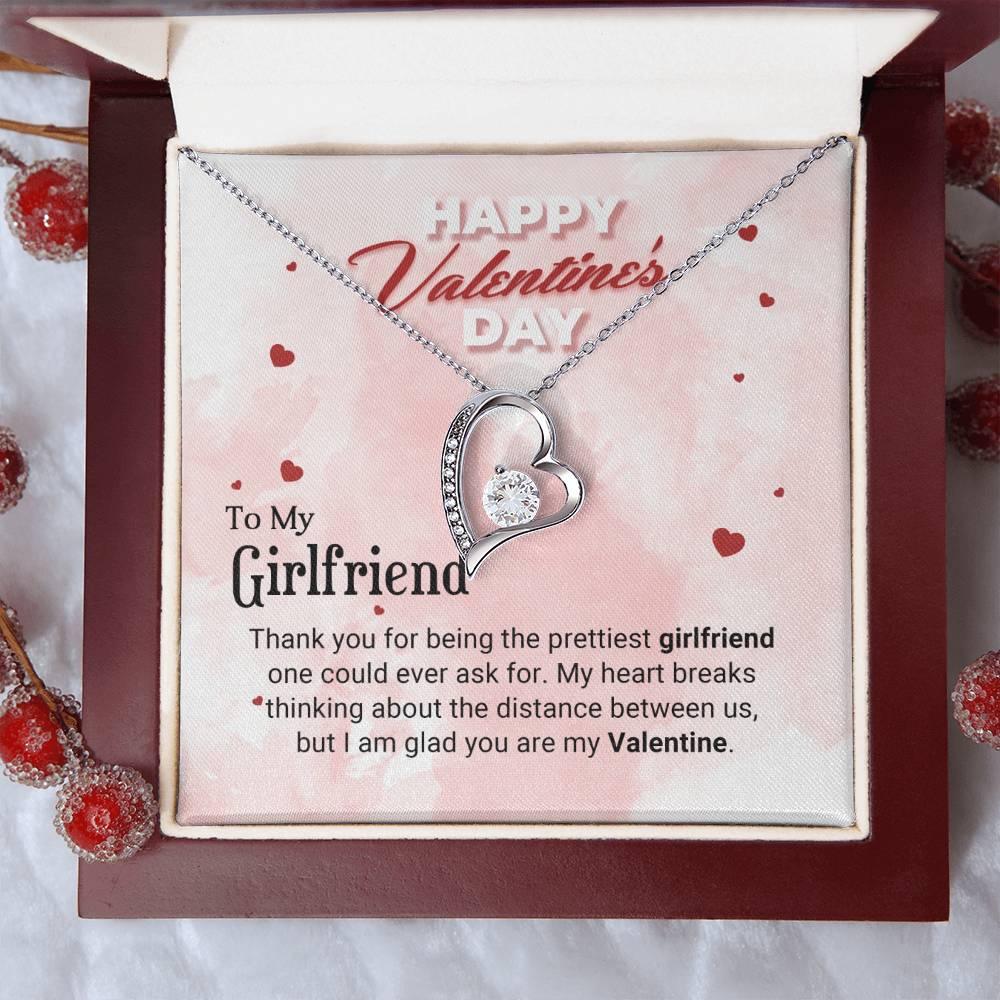 To The Prettiest Girlfriend Happy Valentine's Day Forever Love Pendant Necklace - Mallard Moon Gift Shop