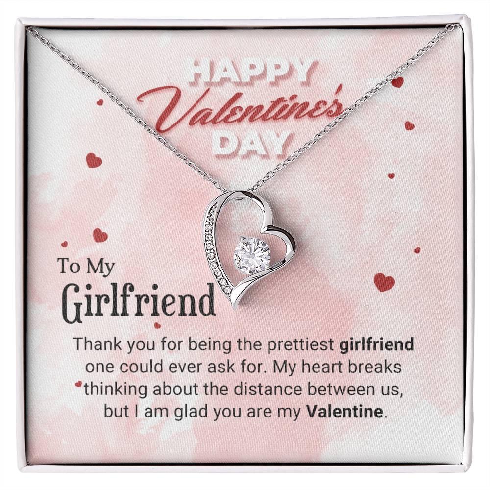 To The Prettiest Girlfriend Happy Valentine's Day Forever Love Pendant Necklace - Mallard Moon Gift Shop