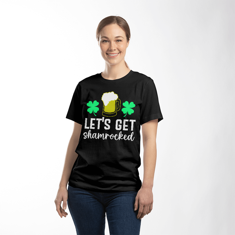 Let's Get Shamrocked St. Patrick’s Day T-Shirt – Funny Irish Drinking Tee for Men & Women – Unisex Cotton Crew Neck - Mallard Moon Gift Shop