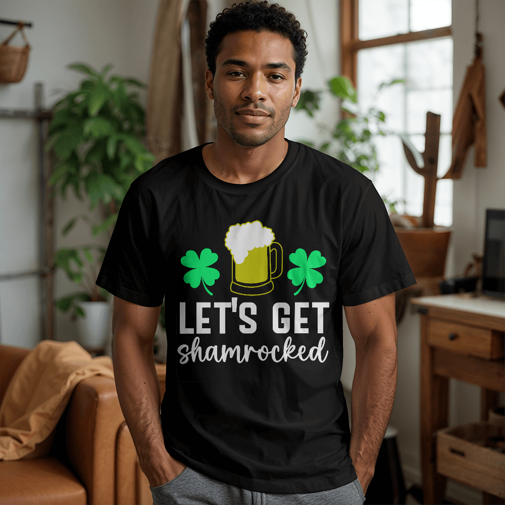 Let's Get Shamrocked St. Patrick’s Day T-Shirt – Funny Irish Drinking Tee for Men & Women – Unisex Cotton Crew Neck - Mallard Moon Gift Shop