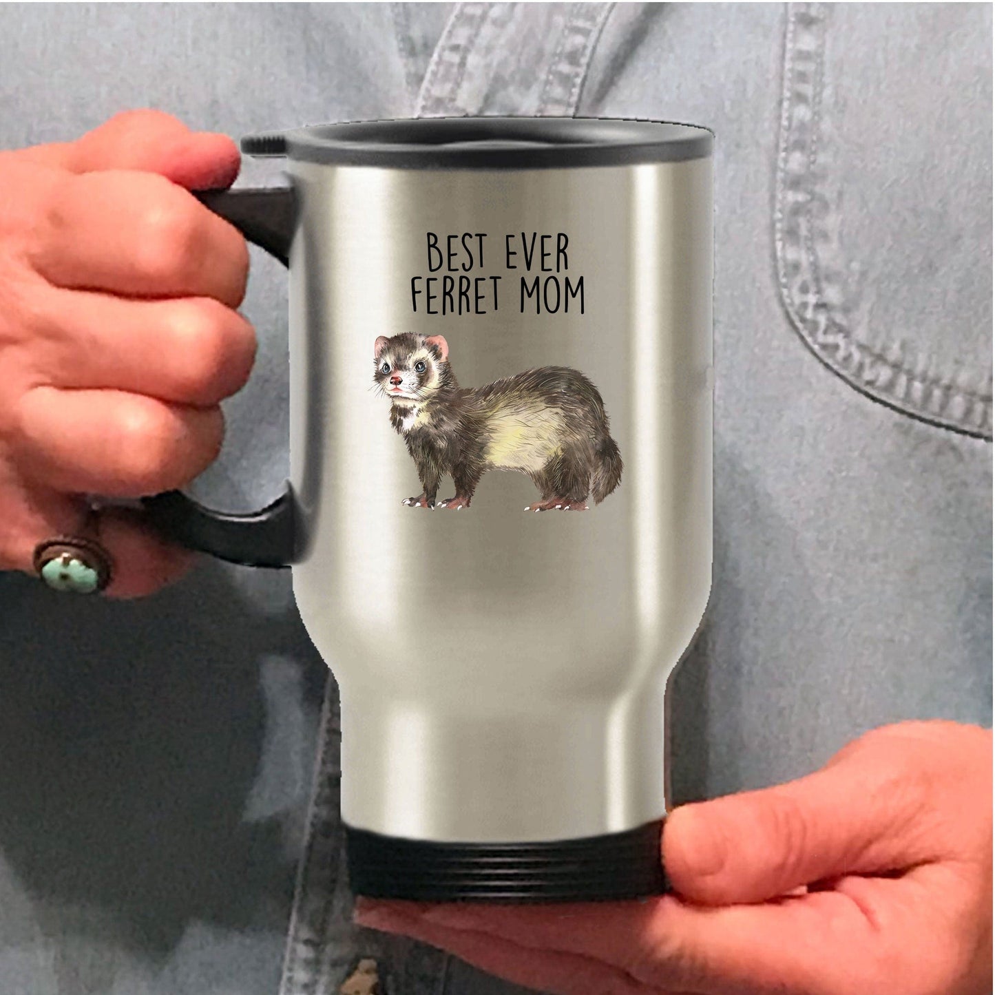 Ferret Best Ever Dad or Mom Custom Ceramic Coffee Mug - Mallard Moon Gift Shop