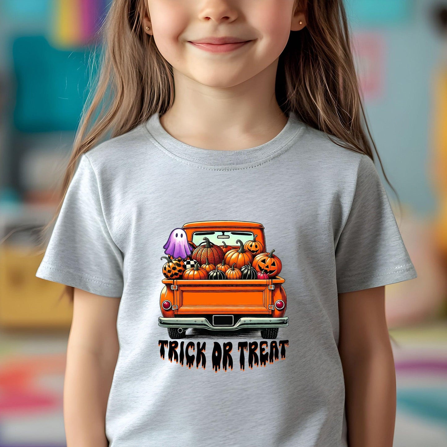Halloween Trick or Treat Truck of Pumpkins  Youth Tee Shirt - Mallard Moon Gift Shop