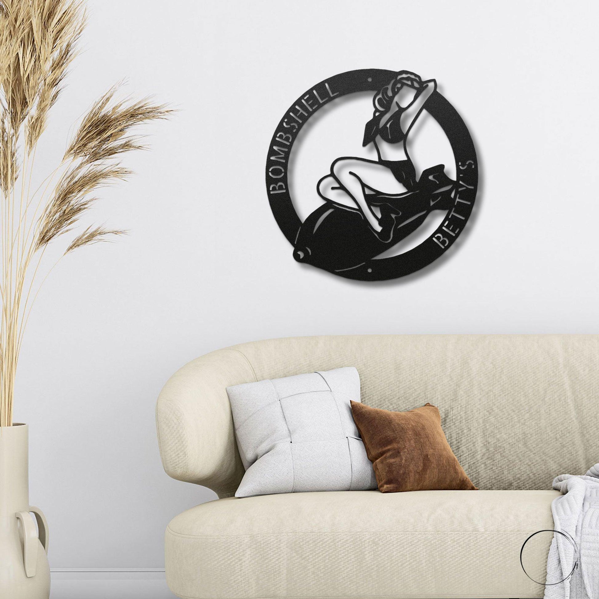 Vintage Glamour Meets Modern Flair: Personalized 'Bombshell Betty' Metal Wall Art - Mallard Moon Gift Shop