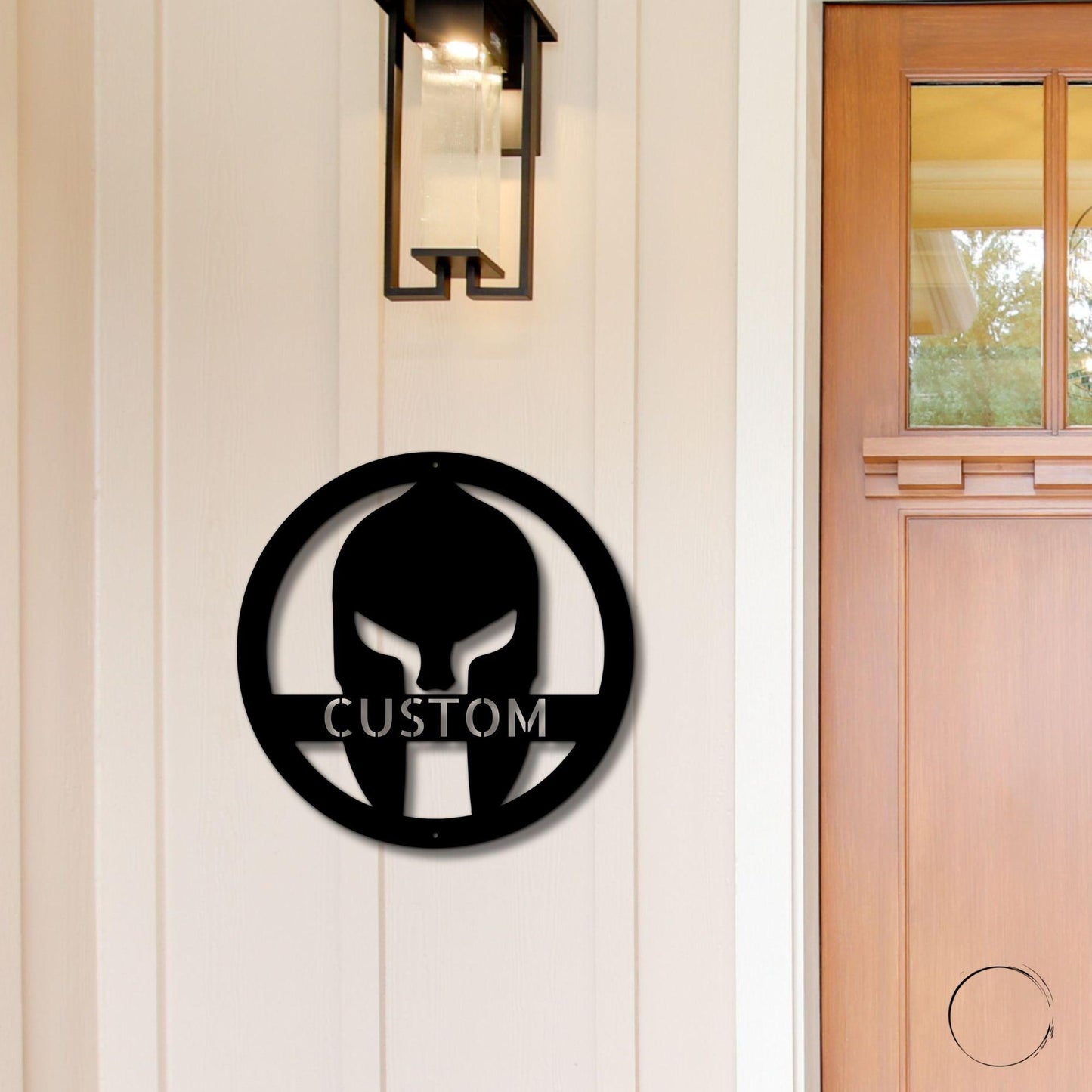 Warrior's Wall: Personalized Spartan Helmet Metal Art - Mallard Moon Gift Shop