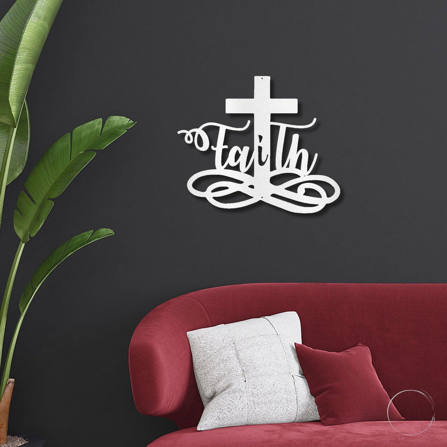 Faith Cross Metal Wall Art Spiritual Home Decor - Mallard Moon Gift Shop
