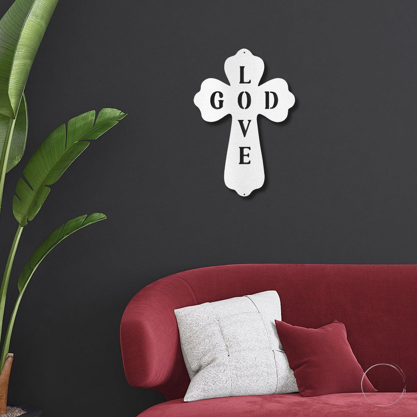 God Love Cross Metal Art Wall Sign - Mallard Moon Gift Shop