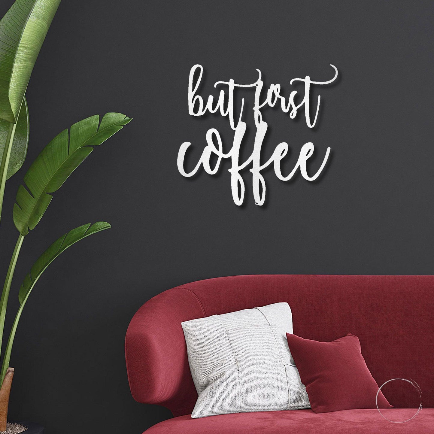 But First Coffee Quote Indoor Outdoor Steel Wall Sign Metal Art - Mallard Moon Gift Shop