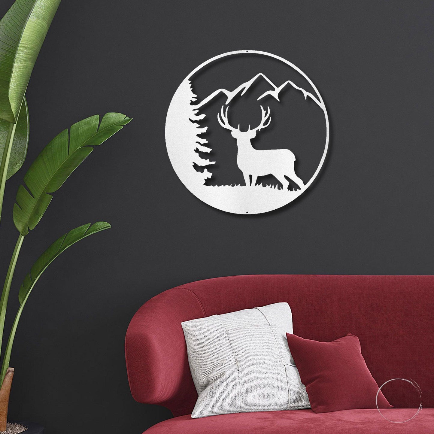 Deer Scene Metal Art Wall Sign - Mallard Moon Gift Shop