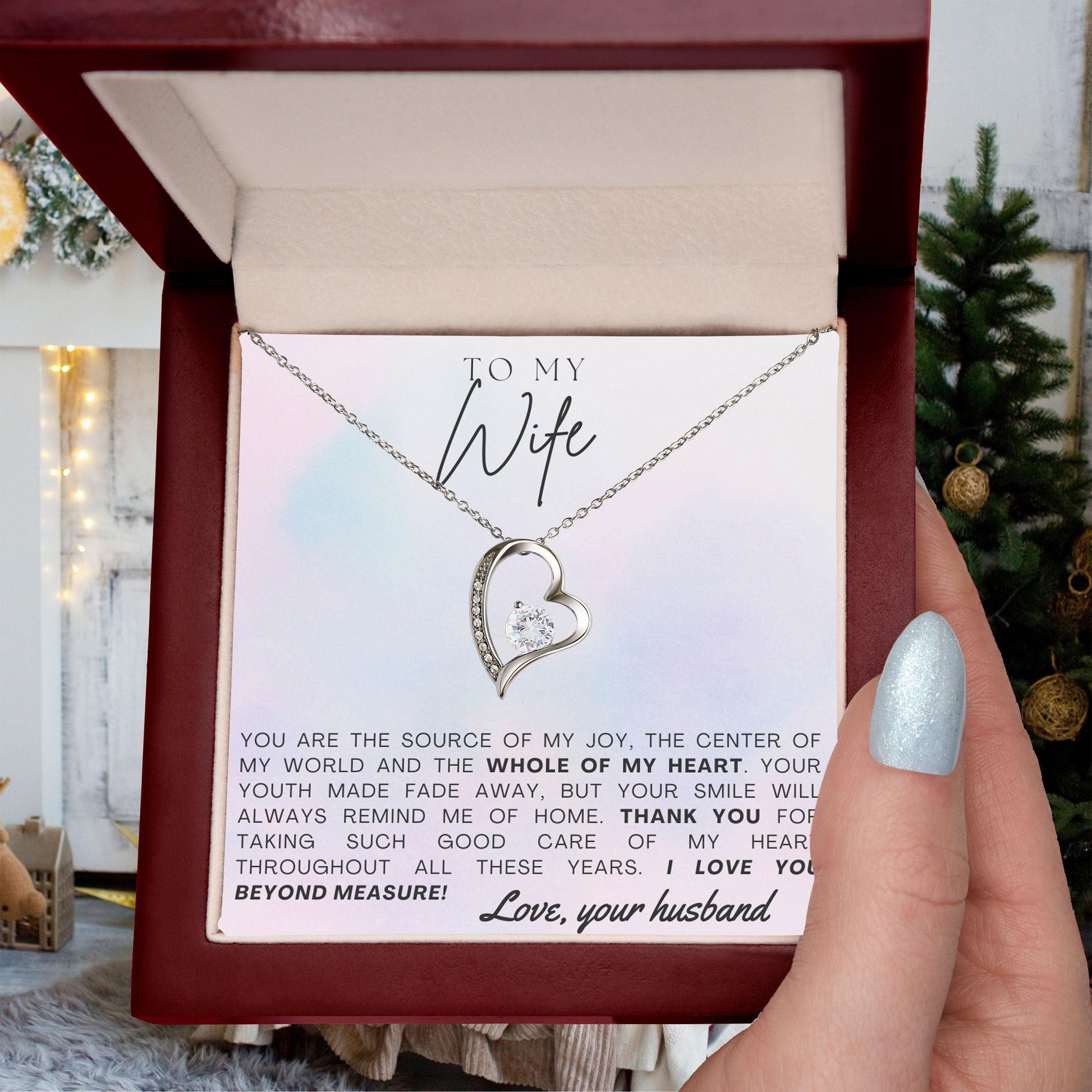 To My Wife - Whole of My Heart - Forever Love Heart Pendant Necklace - Mallard Moon Gift Shop