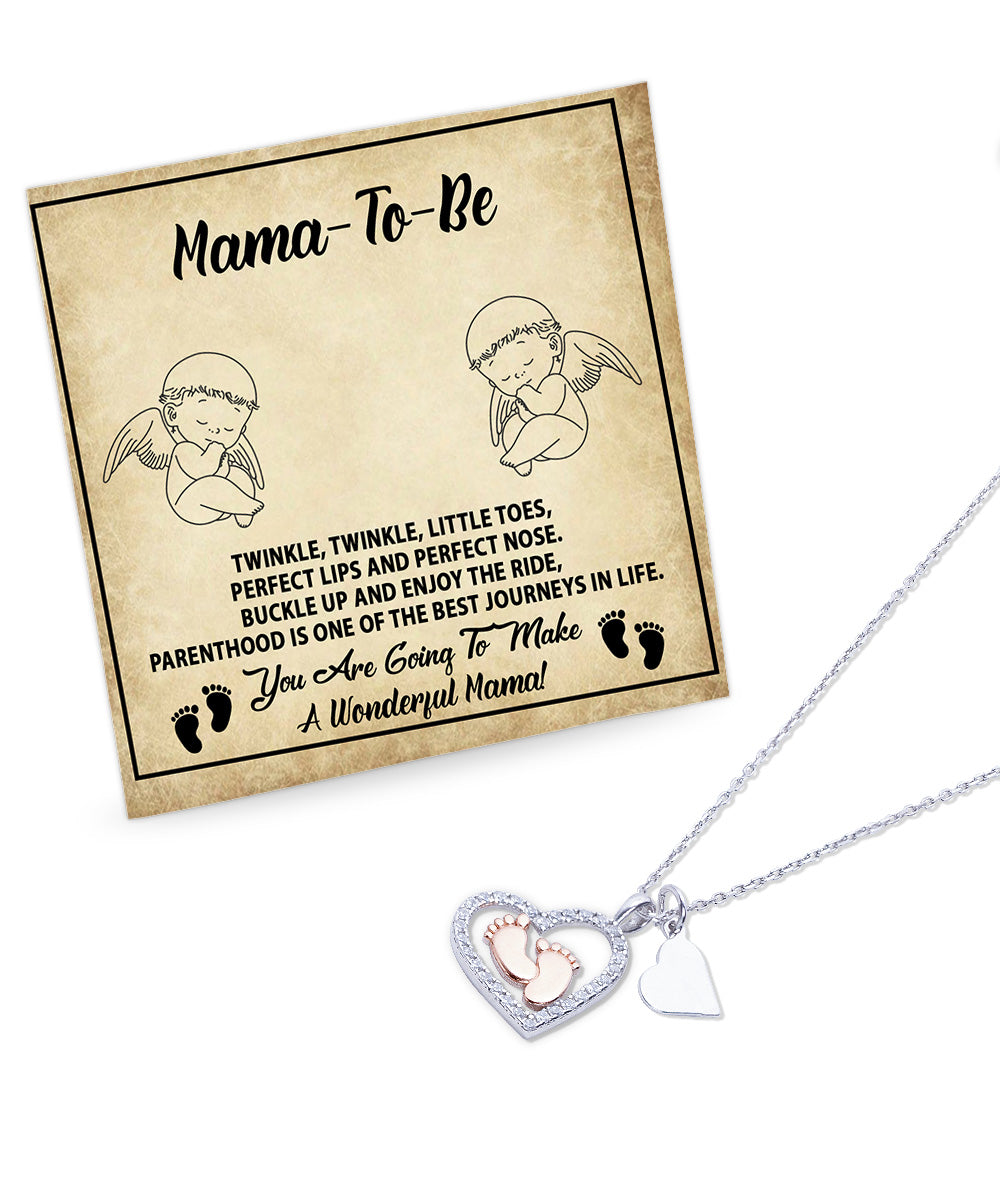 Gift for Mama-to-be Adorable Baby Feet Necklace - Mallard Moon Gift Shop