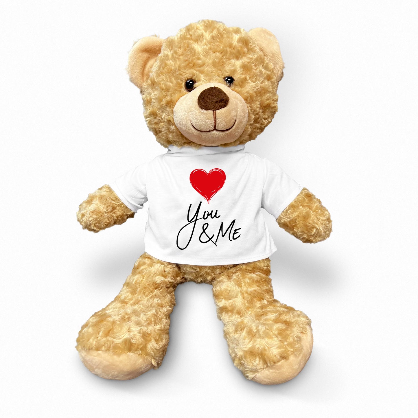 You and Me - Plush Lamb, Panda, or Teddy Bear with Tee Shirt Romantic Gift for Sweetheart - Mallard Moon Gift Shop