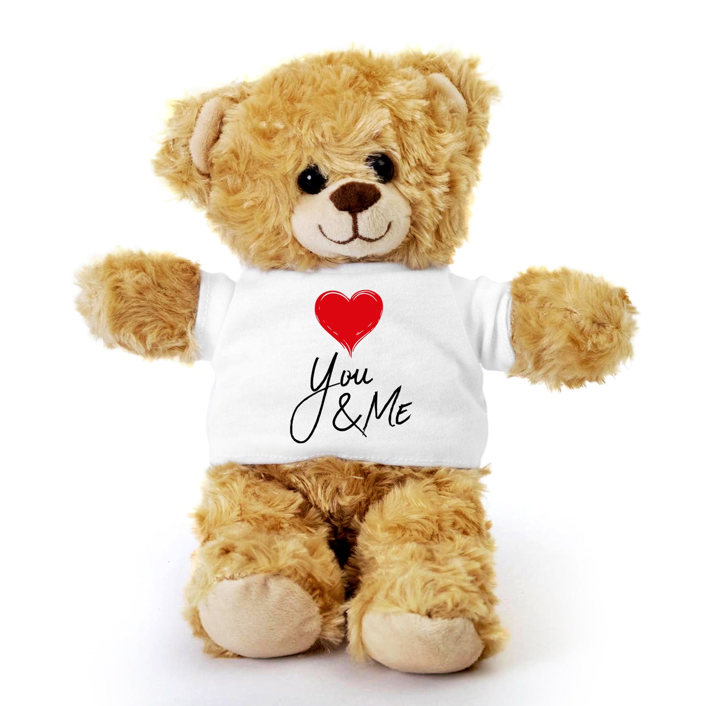 You and Me - Plush Lamb, Panda, or Teddy Bear with Tee Shirt Romantic Gift for Sweetheart - Mallard Moon Gift Shop