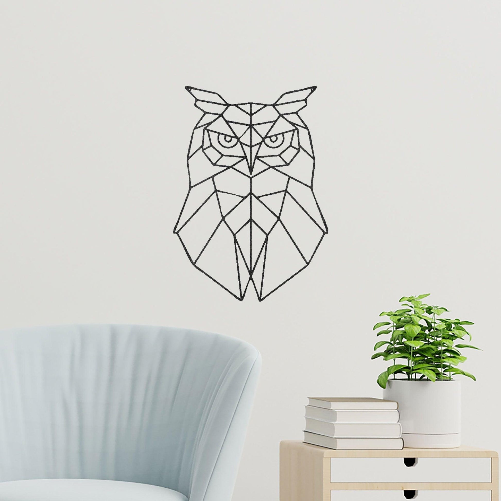 Geometric Owl Indoor Outdoor Steel Wall Sign - Mallard Moon Gift Shop