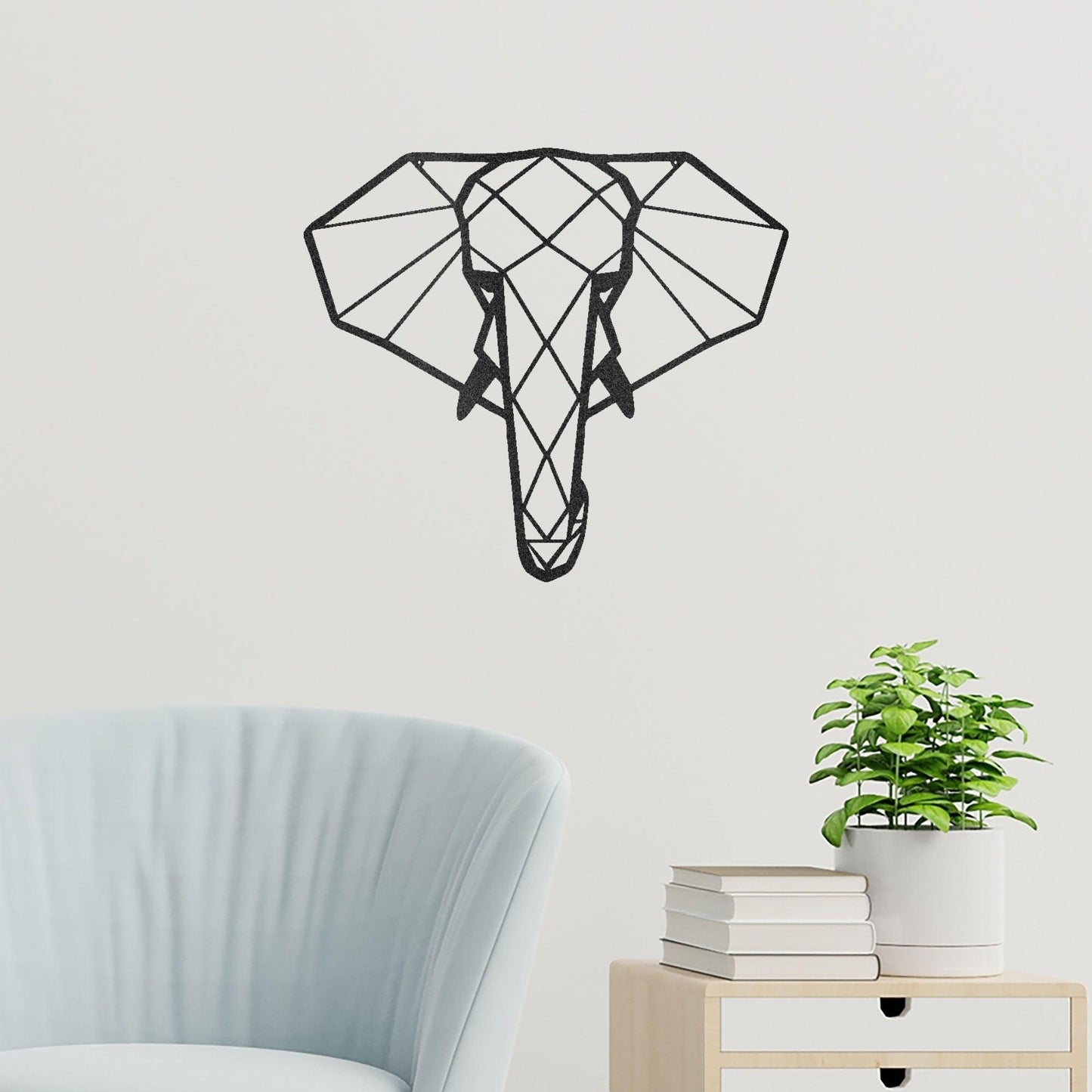 Geometric Elephant Indoor Outdoor Steel Wall Sign - Mallard Moon Gift Shop