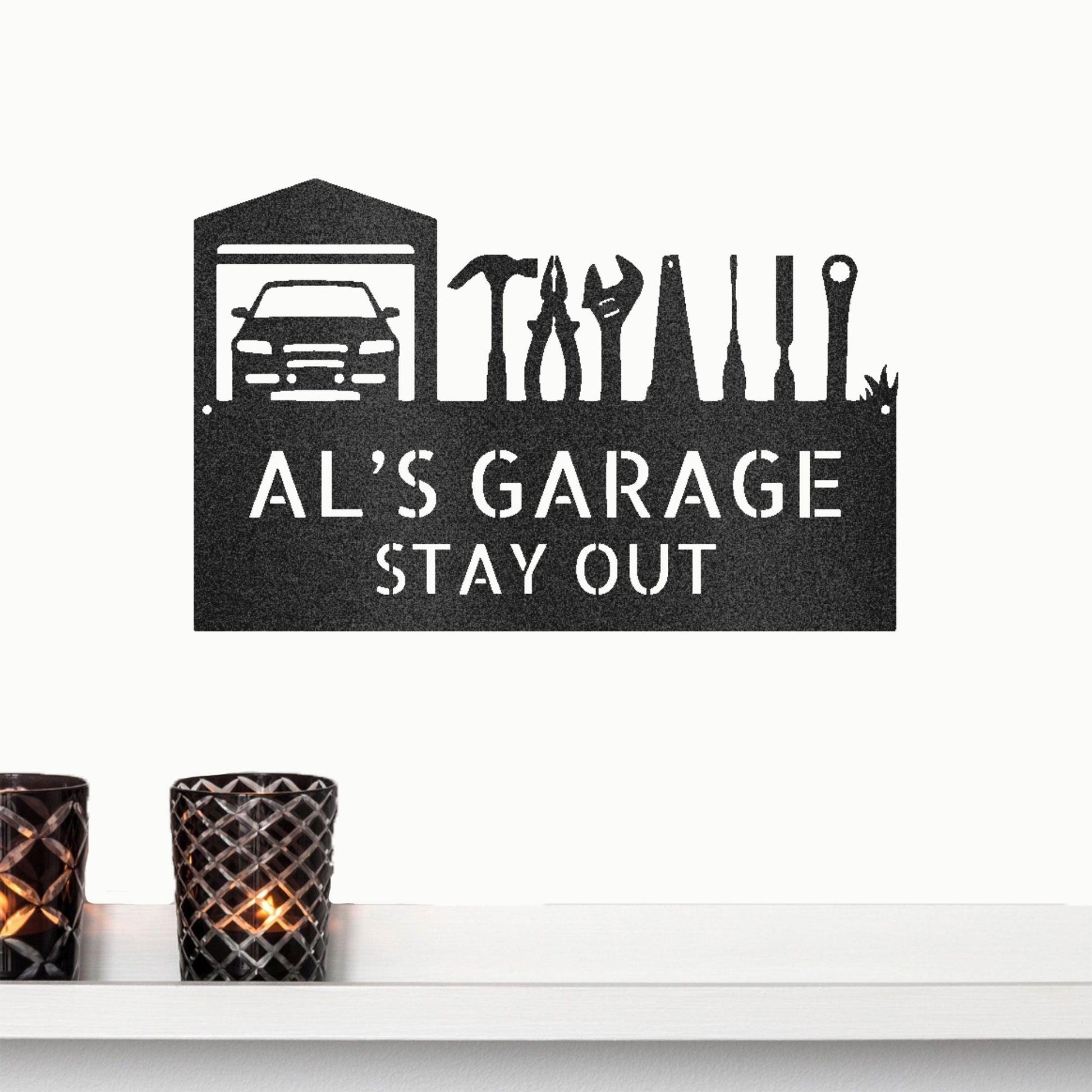 Master Of the Garage Personalized Indoor Outdoor Steel Wall Sign - Mallard Moon Gift Shop